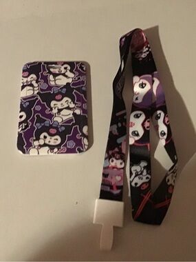 Kuromi Purple Character Phone Card & Lanyard Set